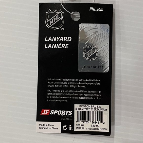 🏒3/$15🏒 Boston Bruins JF Sports NHL Breakaway Lanyard 17" - NEW - Picture 4 of 5